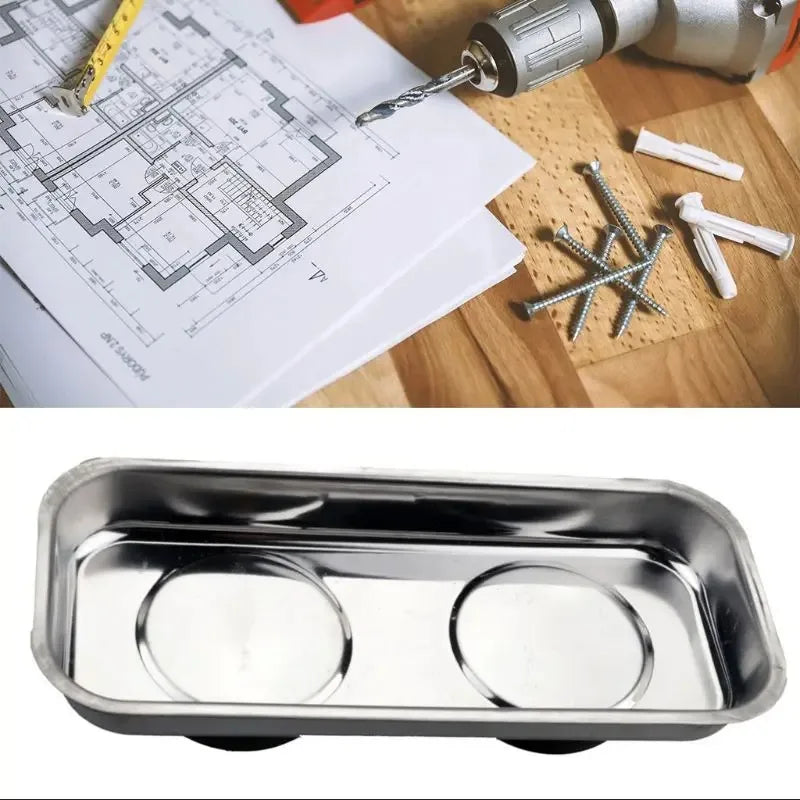 Stainless steel magnetic tray tool parts storage magnetic tool tray parts stand with strong magnets, for screws sockets bolts pi