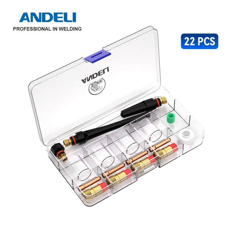 TIG Welding Torch Nozzle Ring Cover Gas Lens Glass Cup Kit for WP17/18/26