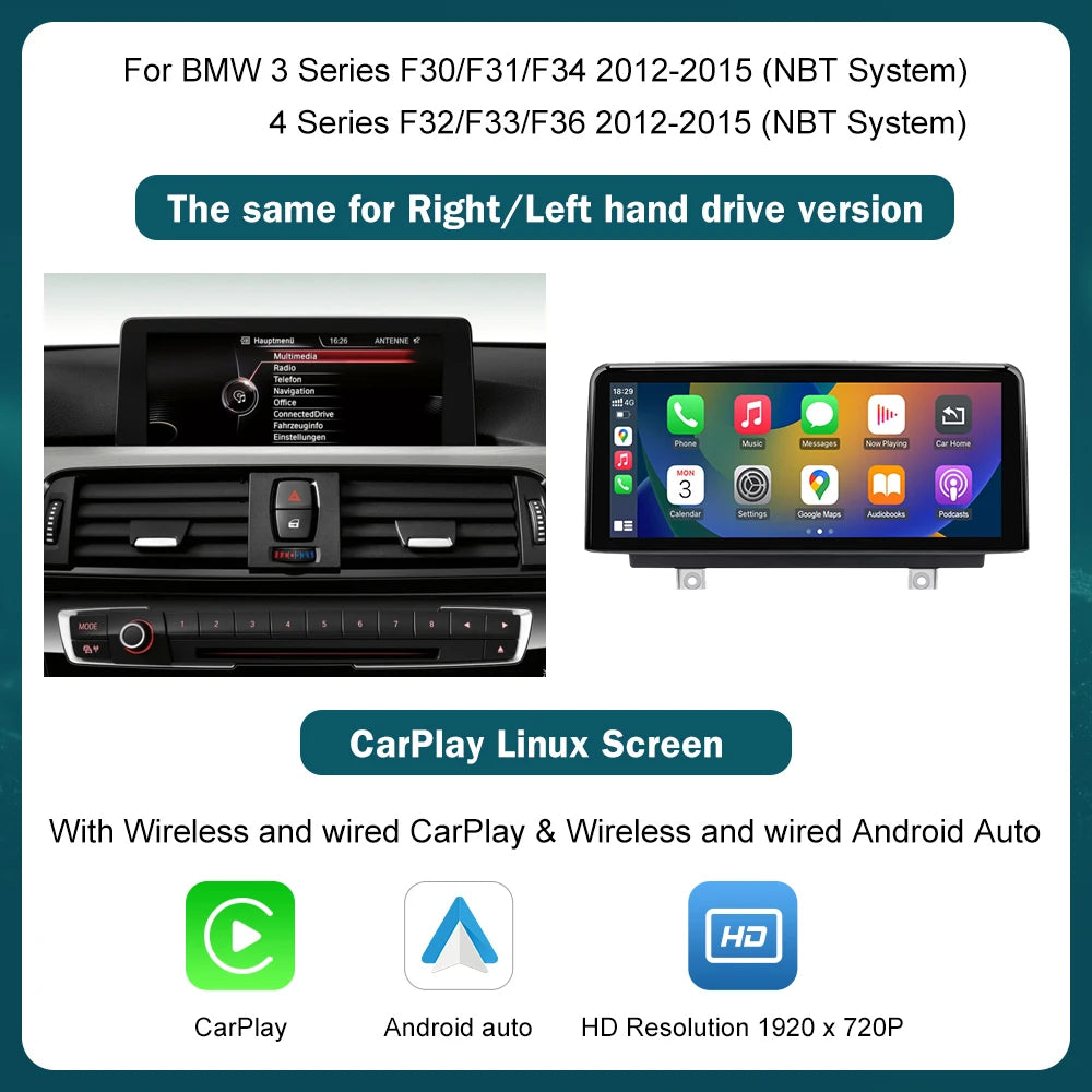 Wireless CarPlay & Android Auto Display for BMW Series 1-4 - image 12
