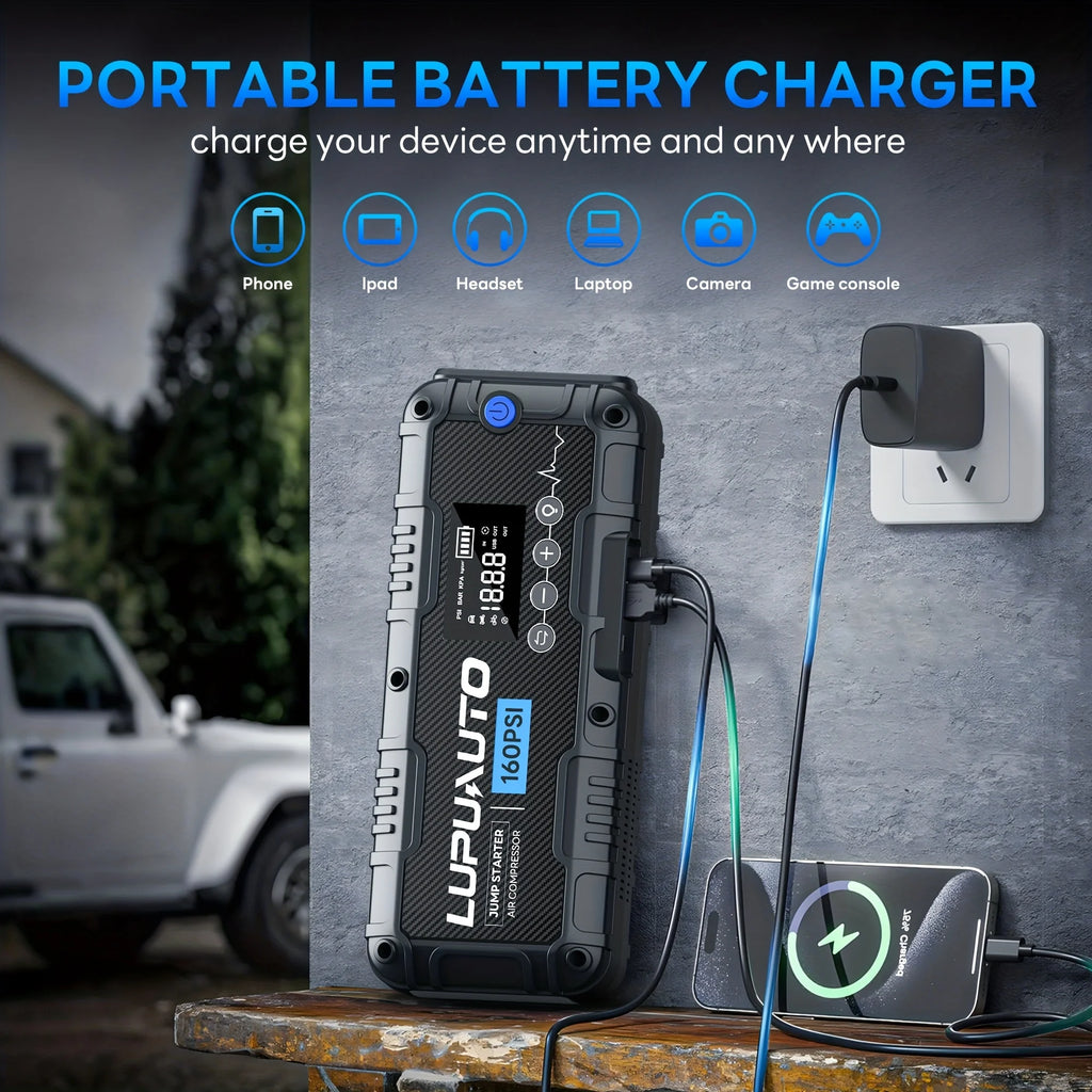 4-in-1 4000A Jump Starter with Tire Inflator & Power Bank - image 5