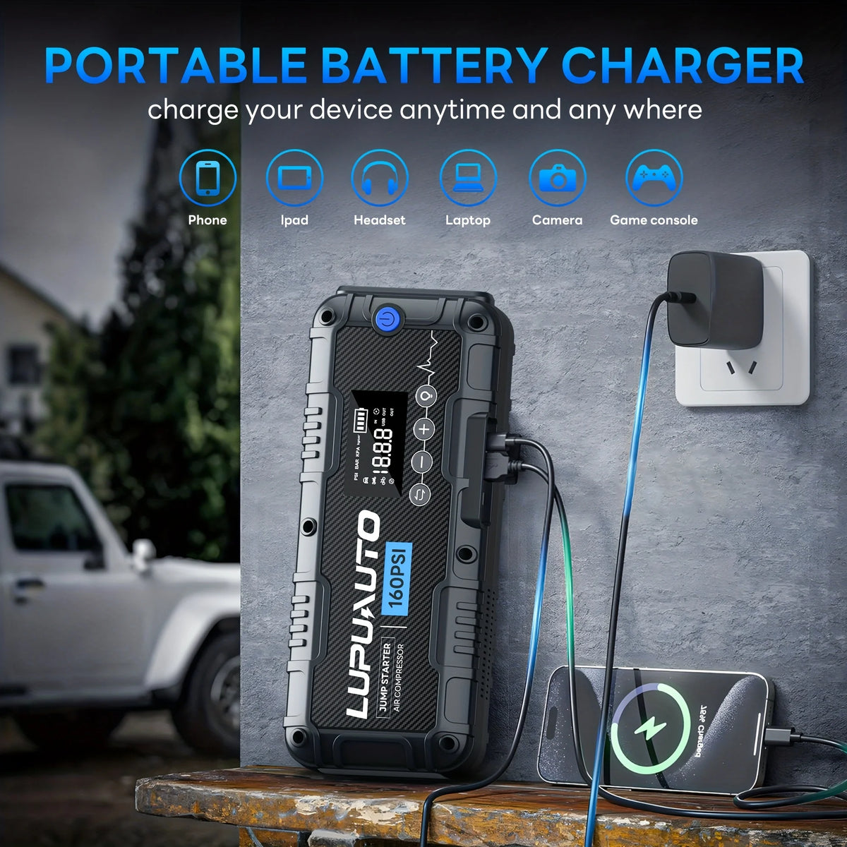 4-in-1 4000A Jump Starter with Tire Inflator & Power Bank - image 5