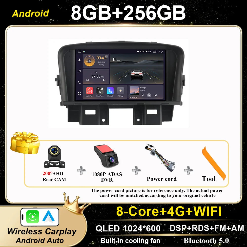 Chevrolet Cruze 2008-2014 Android Touchscreen CarPlay GPS Stereo - image 12