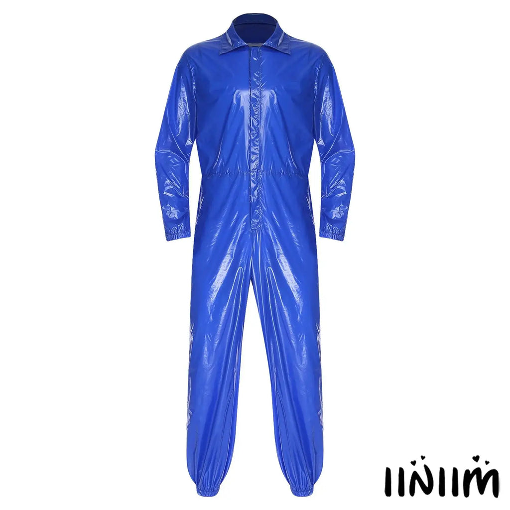 Water Resistant Coveralls for Men with Turn-Down Collar And Elastic Back Design Professional Work Waterproof Jumpsuit