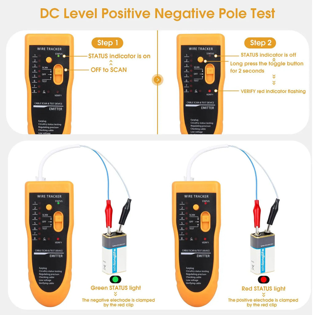 Ethernet LAN Network Cable Tester RJ11 RJ45 Cat5 Cat6 Telephone Wire Tracker Tracer Toner  Detector Line Finder