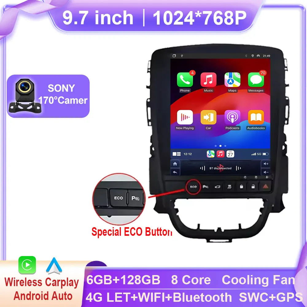 Opel Astra J 9.7-Inch Car Multimedia System with Android Auto & GPS - image 20