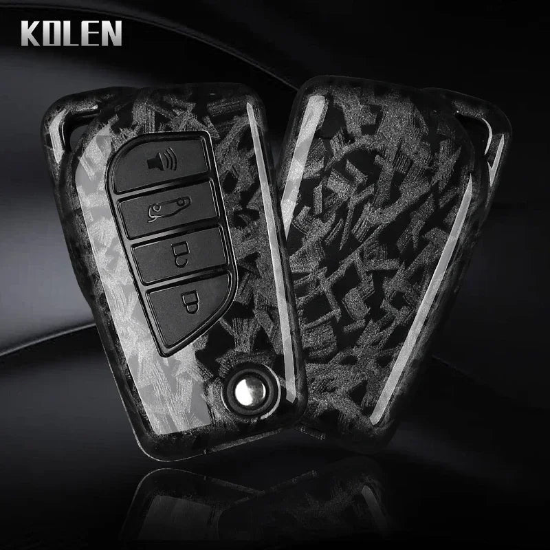 Carbon Fiber Style Key Fob Cover for Toyota Camry, RAV4, Aygo - image 4