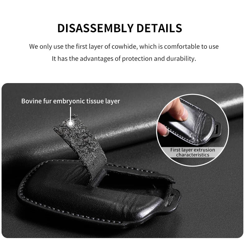 Durable Leather Key Fob Cover for Toyota Camry, Corolla, RAV4 - image 6