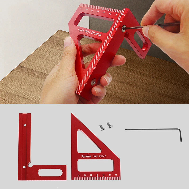 Aluminum Alloy Woodworking Square Protractor Miter Triangle Ruler - image 6