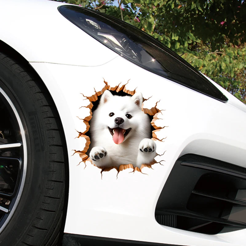 3D Dog Car Sticker, Waterproof Window and Bumper Scratch Cover Decal - view 5