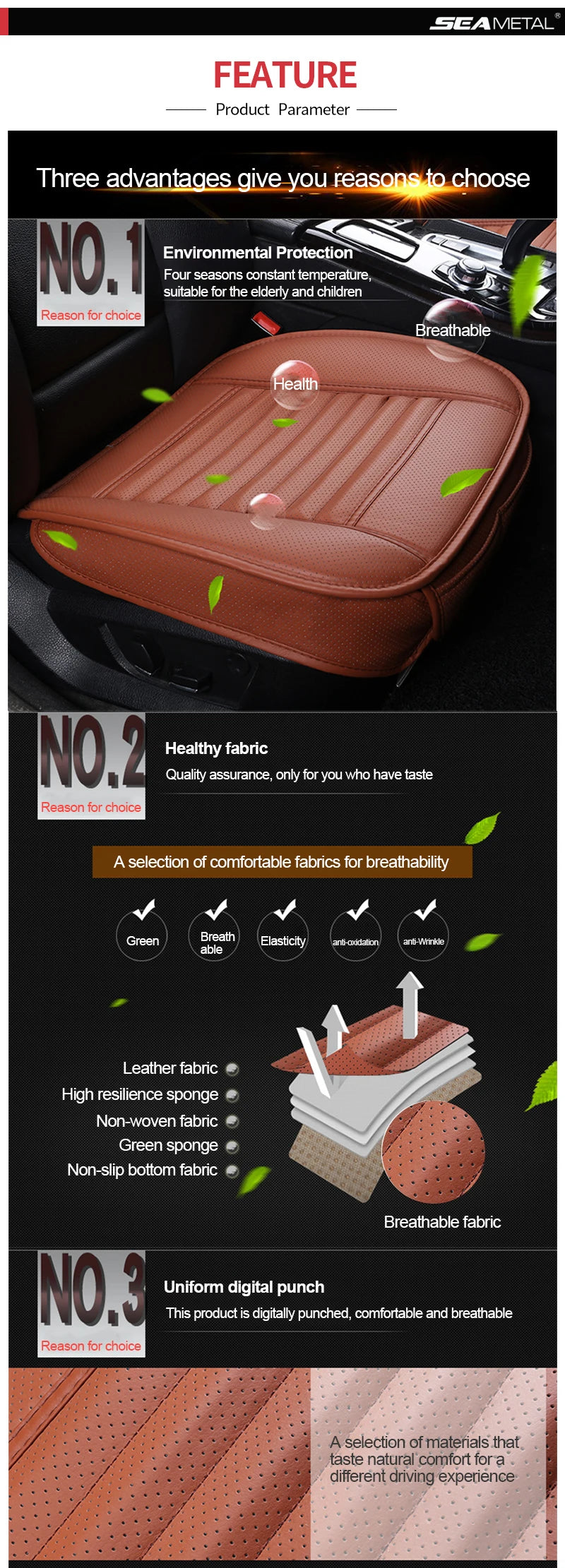 PU Leather Car Seat Covers, Front, Rear or Full Set