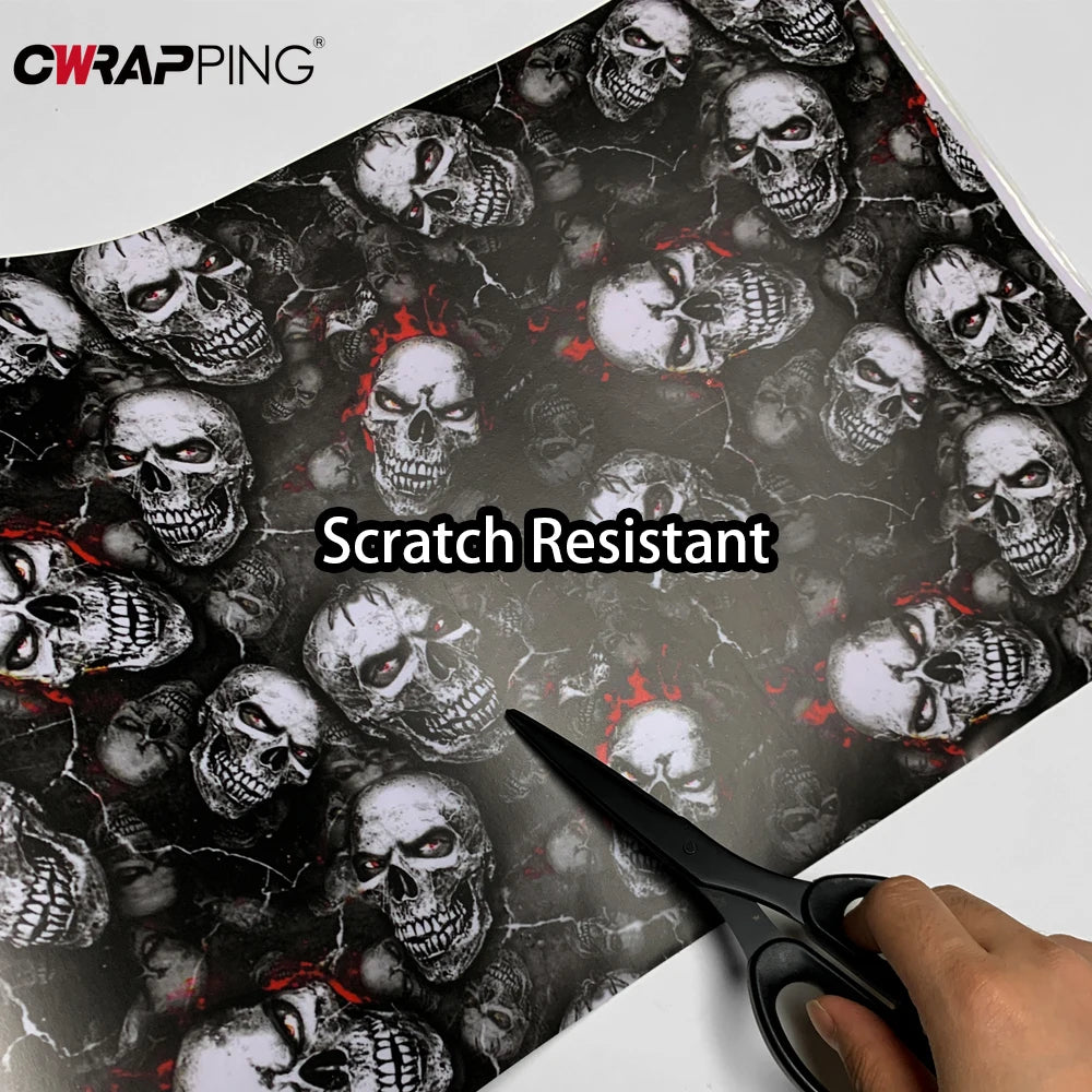 Skull Camo Car Wrap Vinyl Film - Self-Adhesive Sticker for Vehicle - image 3