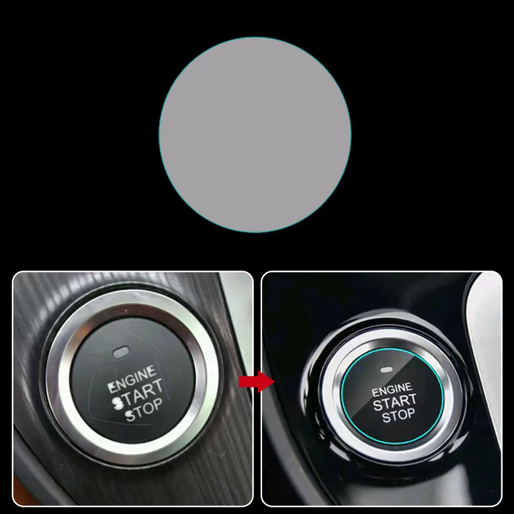 Waterproof Universal PU Car Ignition Start Stop Button Sticker - image 5