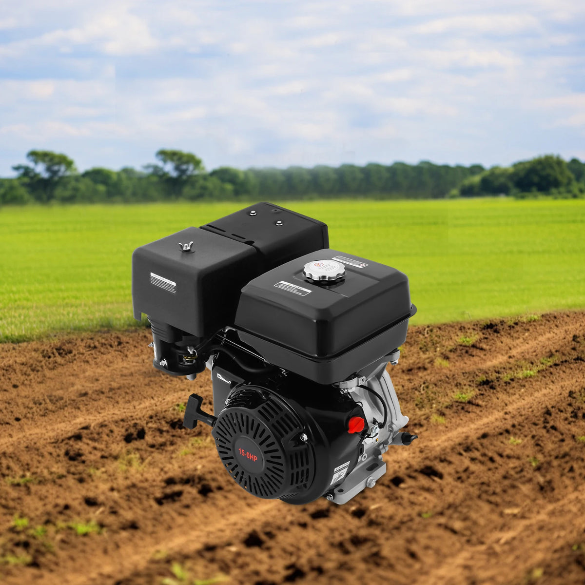 420cc 15HP Gas Engine, 4-Stroke OHV, Pull Start