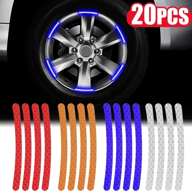 Reflective Wheel Rim Strips for Car and Motorcycle Tyres, 20-40pc - view 2