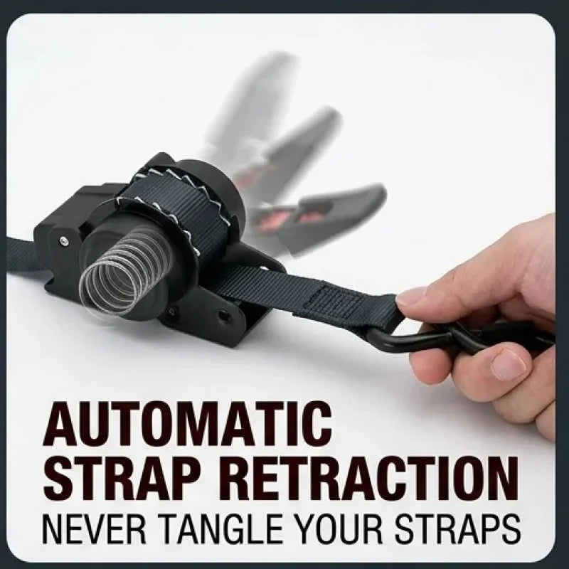 Heavy Duty Retractable Ratchet Tie Down Straps with Soft Loops for Truck and Trailer