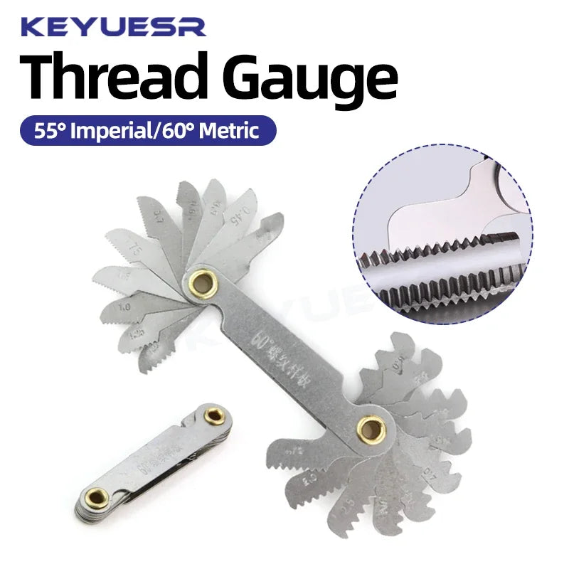 60/55 Degree Thread Pitch Gauge Metric Imperial Carbon Steel 20PC - image 4