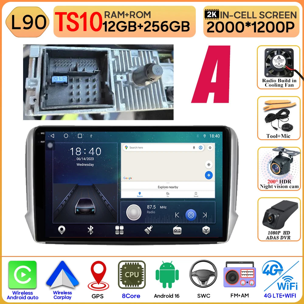 Peugeot 2008/208 10" Android 16 GPS Navigation Stereo (2012-2018) - image 17