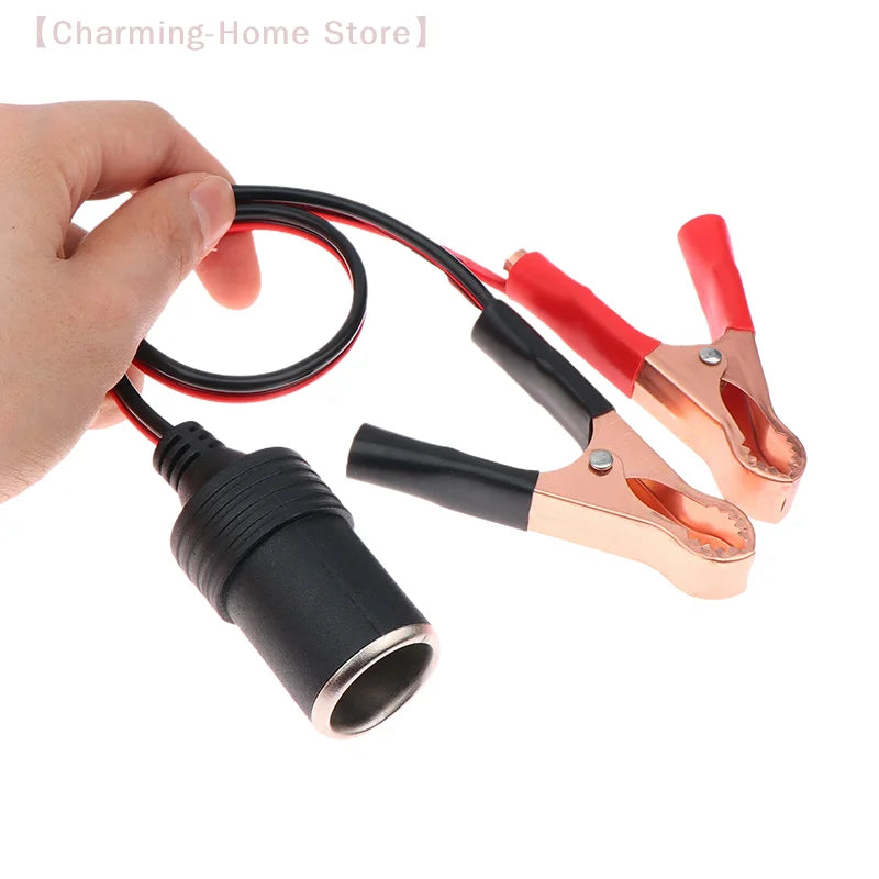 【M】1 Piece 12V 50A Female Batteries Socket Plug Car Battery Terminal Clamp Clip Cigarette Power Socket Adaptor