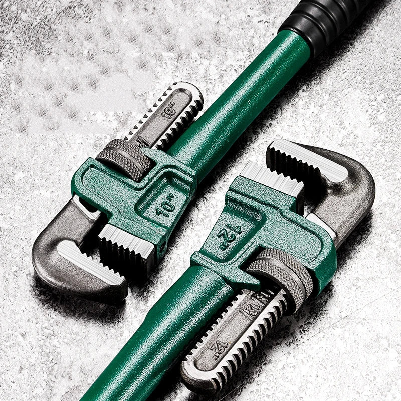 Heavy Duty Carbon Steel Straight Pipe Wrench 10", 12", 14", 18" Pipe Plier Universal Industrial Adjustable Plumbing Hand Wrench
