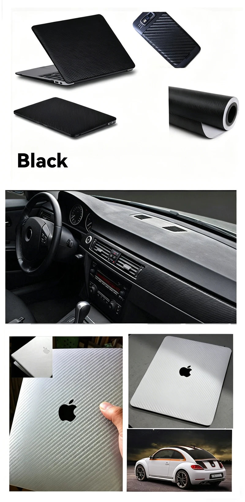 3D Carbon Fiber Vinyl Wrap Roll 150cm for Car & Motorcycle Styling - image 15