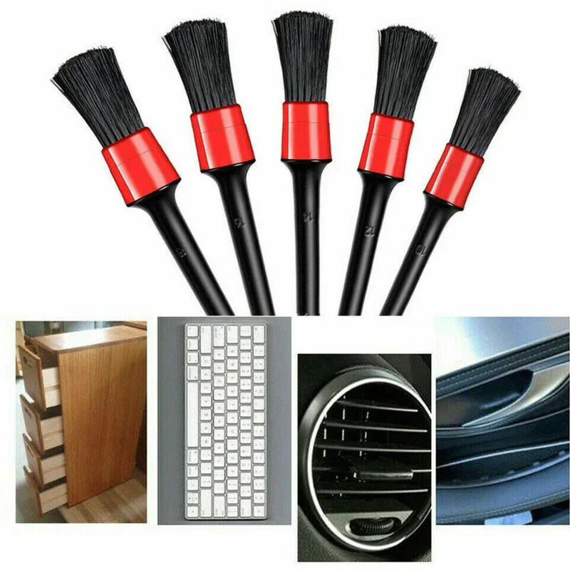 5-Piece Car Detailing Brush Set – Vents & Wheels
