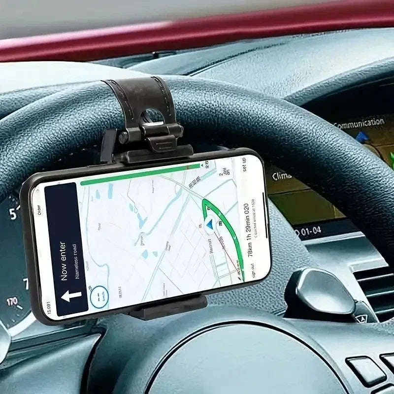 New Universal Car Phone Bracket Car Steering Wheel Car Navigation Rack Telescopic Clip Mobile Phones Car Phone Holder
