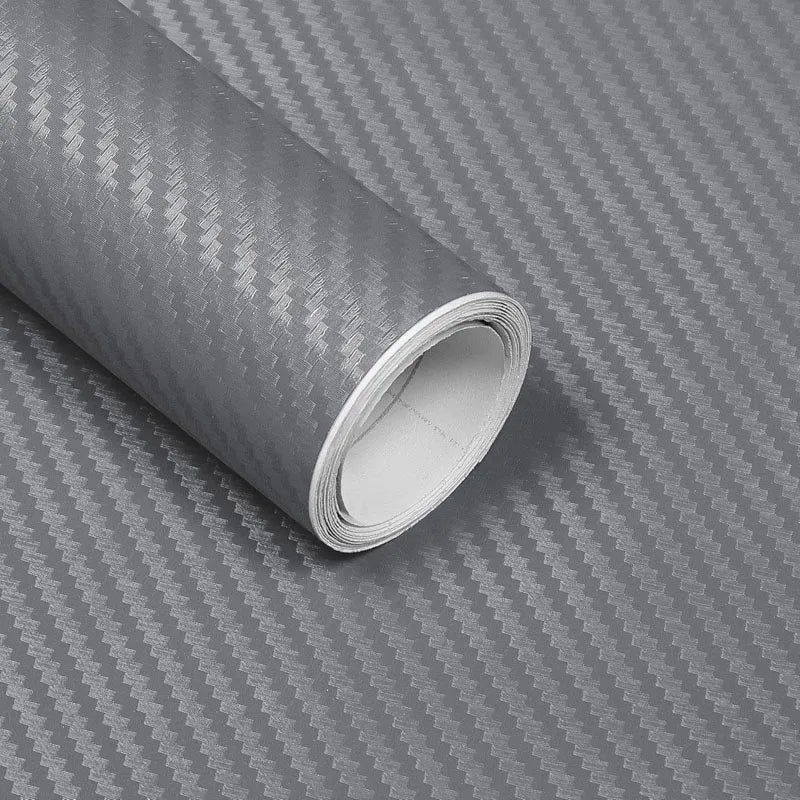 3D Grey Carbon Fiber Vinyl Wrap Roll – Self-Adhesive Air Release
