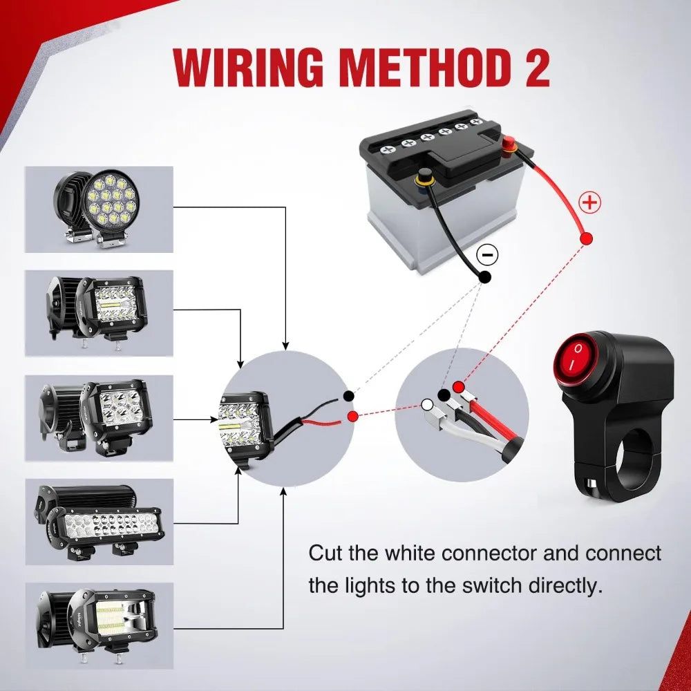 Nilight Waterproof Handlebar Switch for 22mm Bars, 12V - image 3