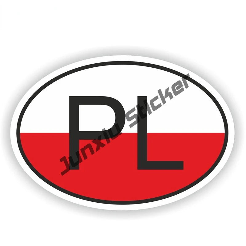 Polish Flag and Heart Vinyl Car Stickers, 13cm Body and Window Decal - view 10