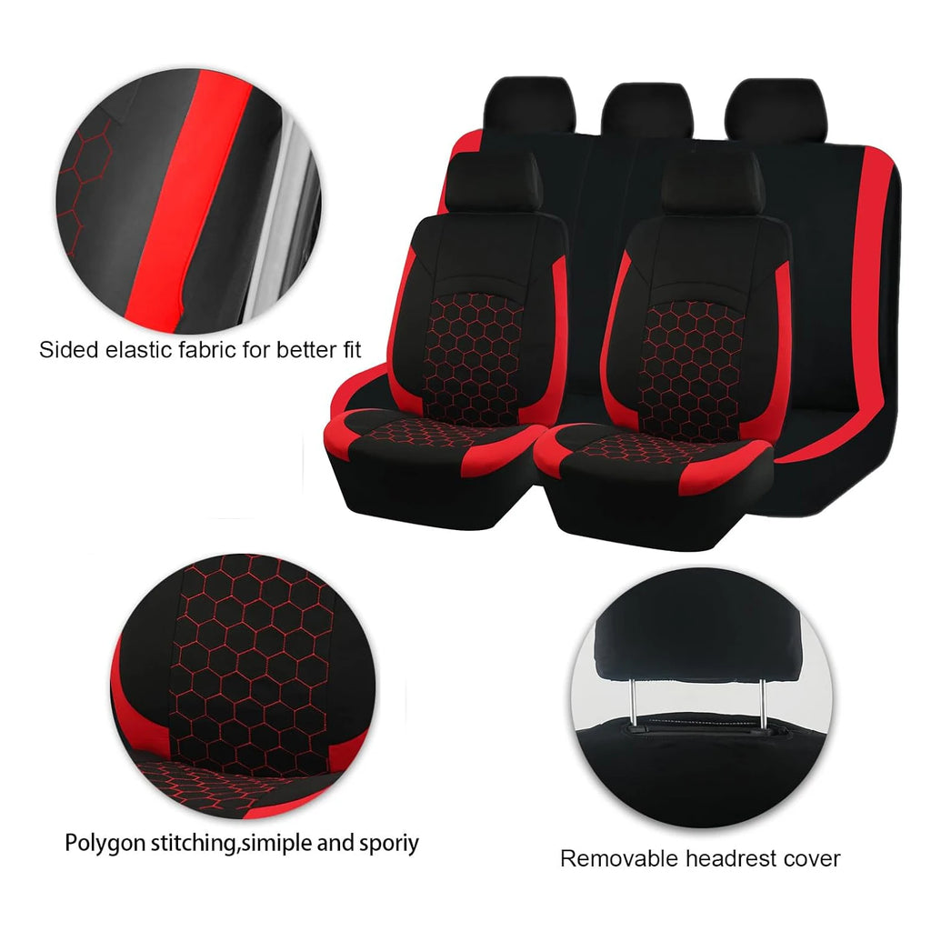 Breathable 9-Piece Car Seat Cover Set for 5 Seats