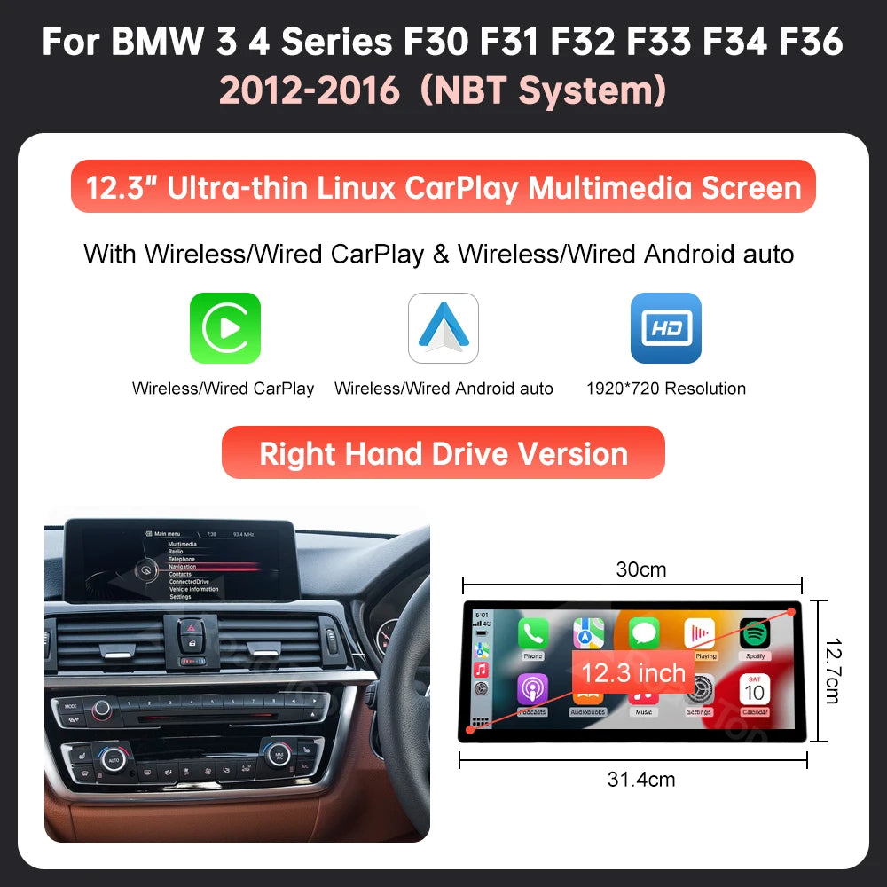 12.3'' Wireless CarPlay Multimedia Screen for BMW 3 & 4 Series - image 8