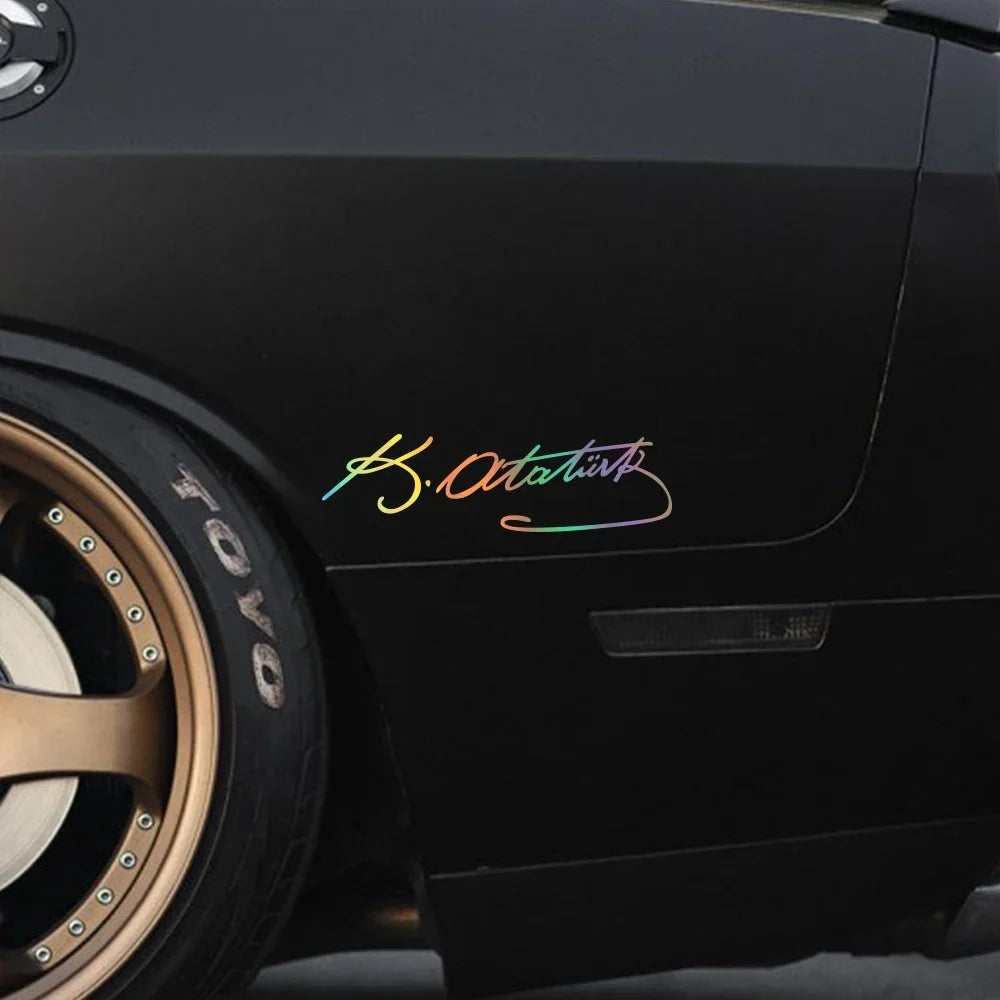 Signature Script Vinyl Car Sticker, Scratch-Resistant Decal - view 2