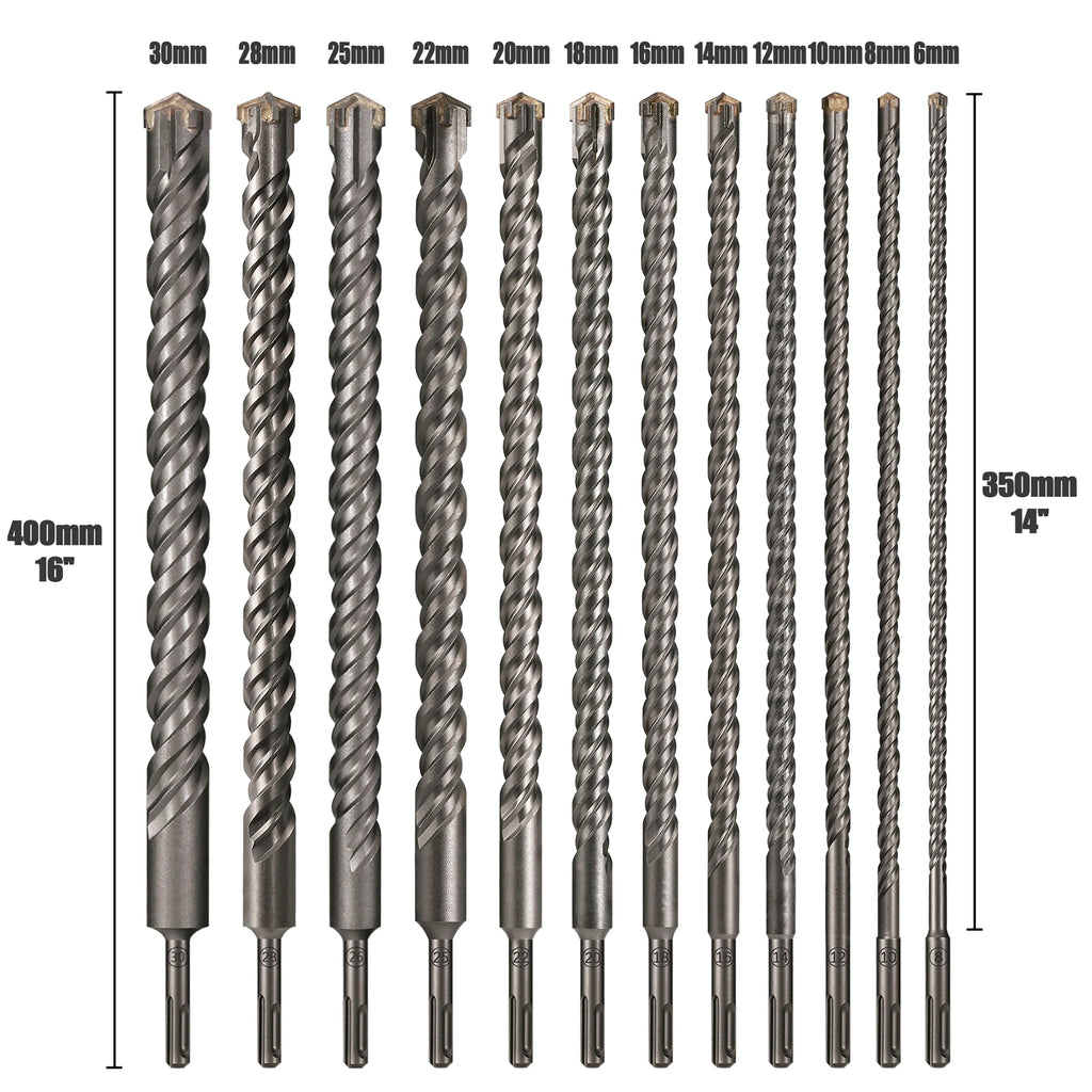 Extended Cross Electric Hammer Drill 110-500mm SDS Plus Through Wall Reinforced Concrete Hard Alloy Four Blade Impact Drill Bit