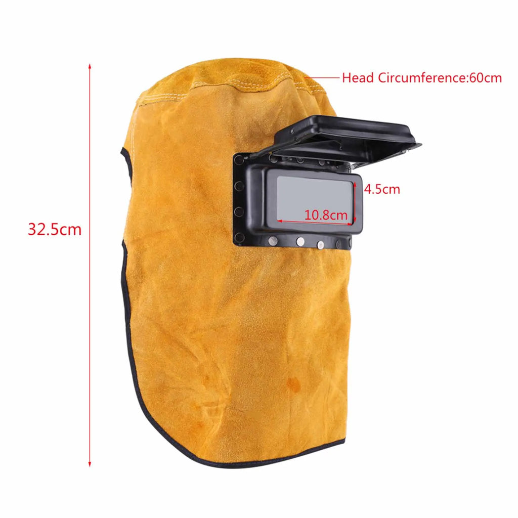 Welding Helmet Durable Good Quality Heat Resistant Breathable Welding Helmet Protection Mask with Lens Leather Welding Mask