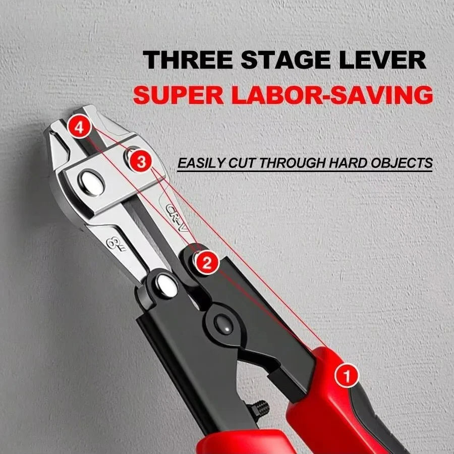 1pc Mini Bolt Cutter, Made Of Chrome-Vanadium Alloy Steel, Fast And Sharp, Labor-Saving Operation, Used To Cut Wire, Bar Steel,