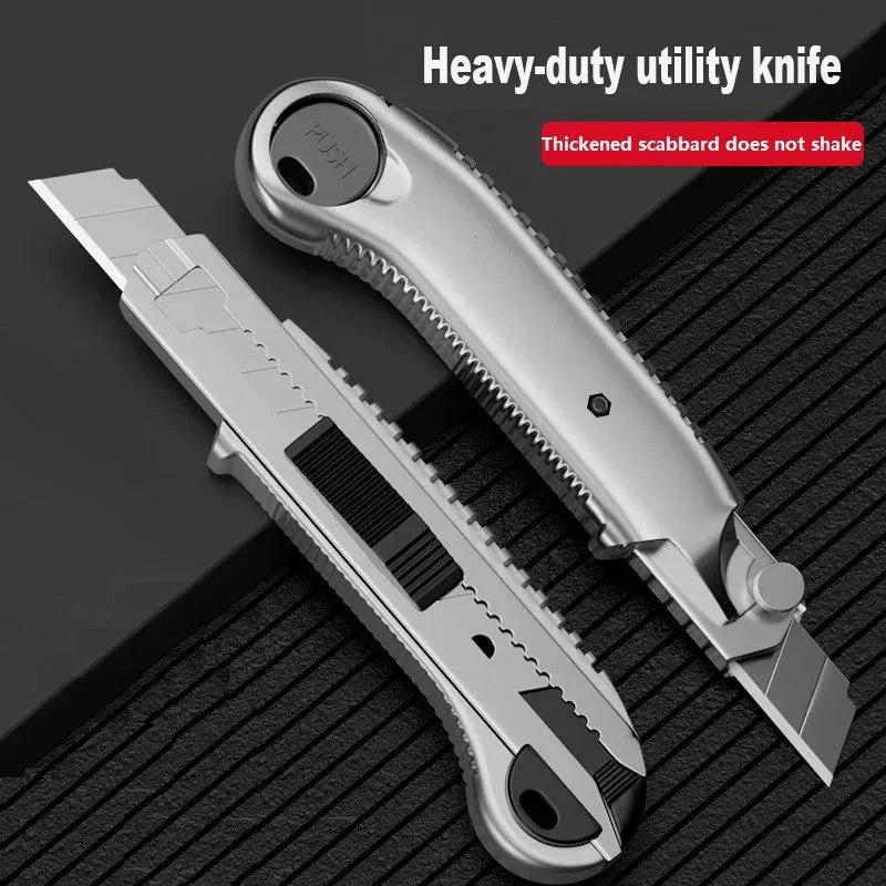 WEELEE Imitation Aluminum Alloy Retractable Utility Knife Heavy Duty Box Cutter Art Knife for Home Office Craft Use