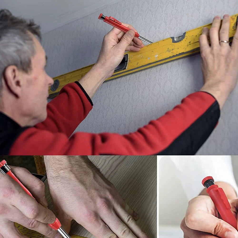 Deep Hole Carpenter Pencil with Built-in Sharpener & Refills - image 10