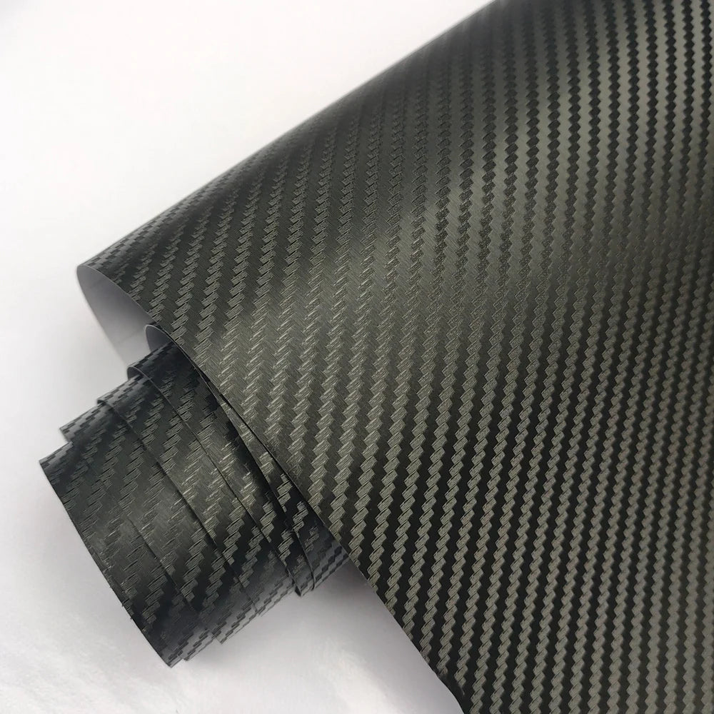 3D Carbon Fiber Vinyl Wrap Film – Black Self-Adhesive Car Sticker