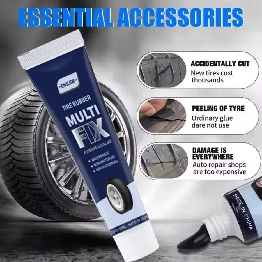 Universal Tire Repair Glue, Tire Sealant, Car Tire Repair Gel Tire Repair Gel Rubber Adhesive Not Corrosive Tire Scratches Crack