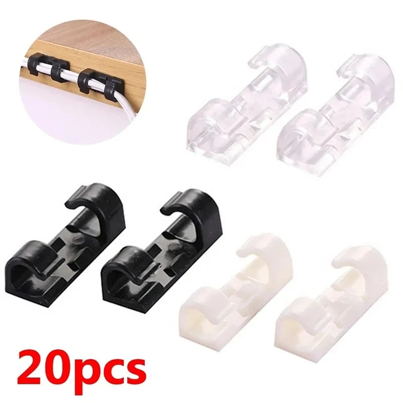 ABS Desktop Cable Organizer Clips – Cord Winder Holder