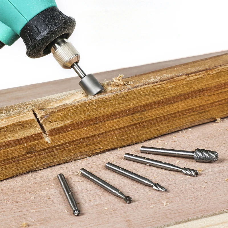 6/10pcs Set HSS Routing Router Drill Bits Set for Carbide Rotary Burrs Tools Wood Stone Metal Root Carving Milling Cutter