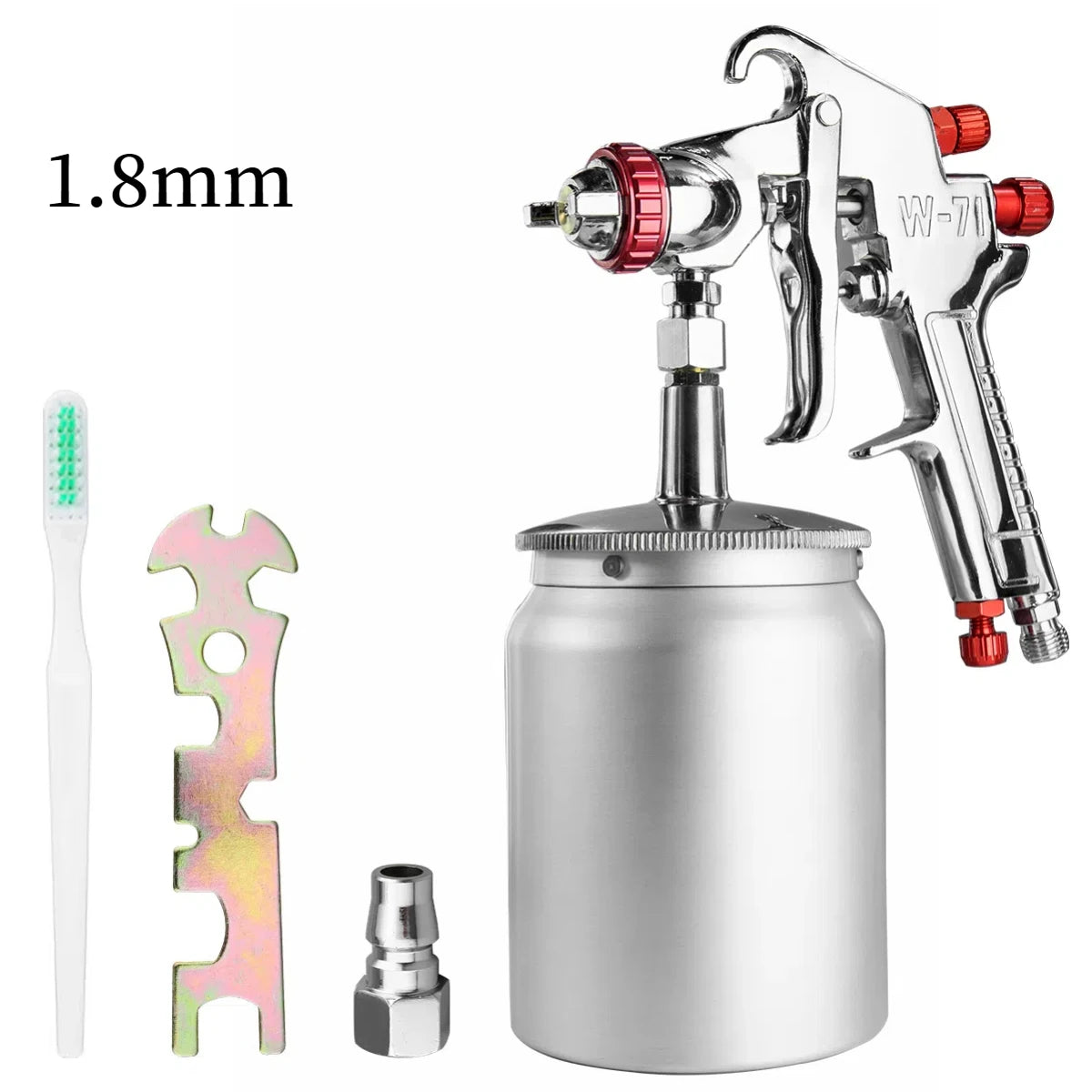 W-71 Pneumatic Paint Spray Gun 1.0/1.3/1.5/1.8mm 400/600ml Gravity Siphon Feed