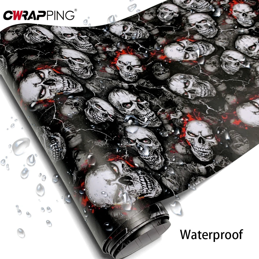 Skull Camo Car Wrap Vinyl Film - Self-Adhesive Sticker for Vehicle - image 2