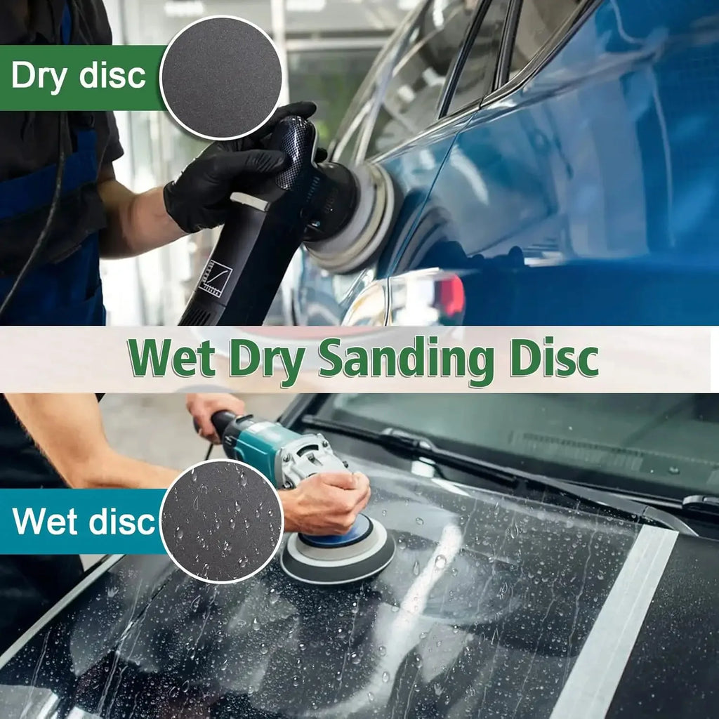 24pcs 5-Inch Wet & Dry Sandpaper Discs, 1000-5000 Grit, Round No-Hole Sanding Pads