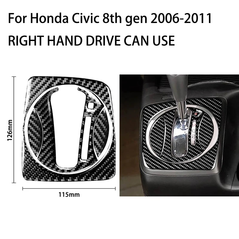 Carbon Fibre Gear Shift Panel Trim for Honda Civic 2006-2011 - view 15