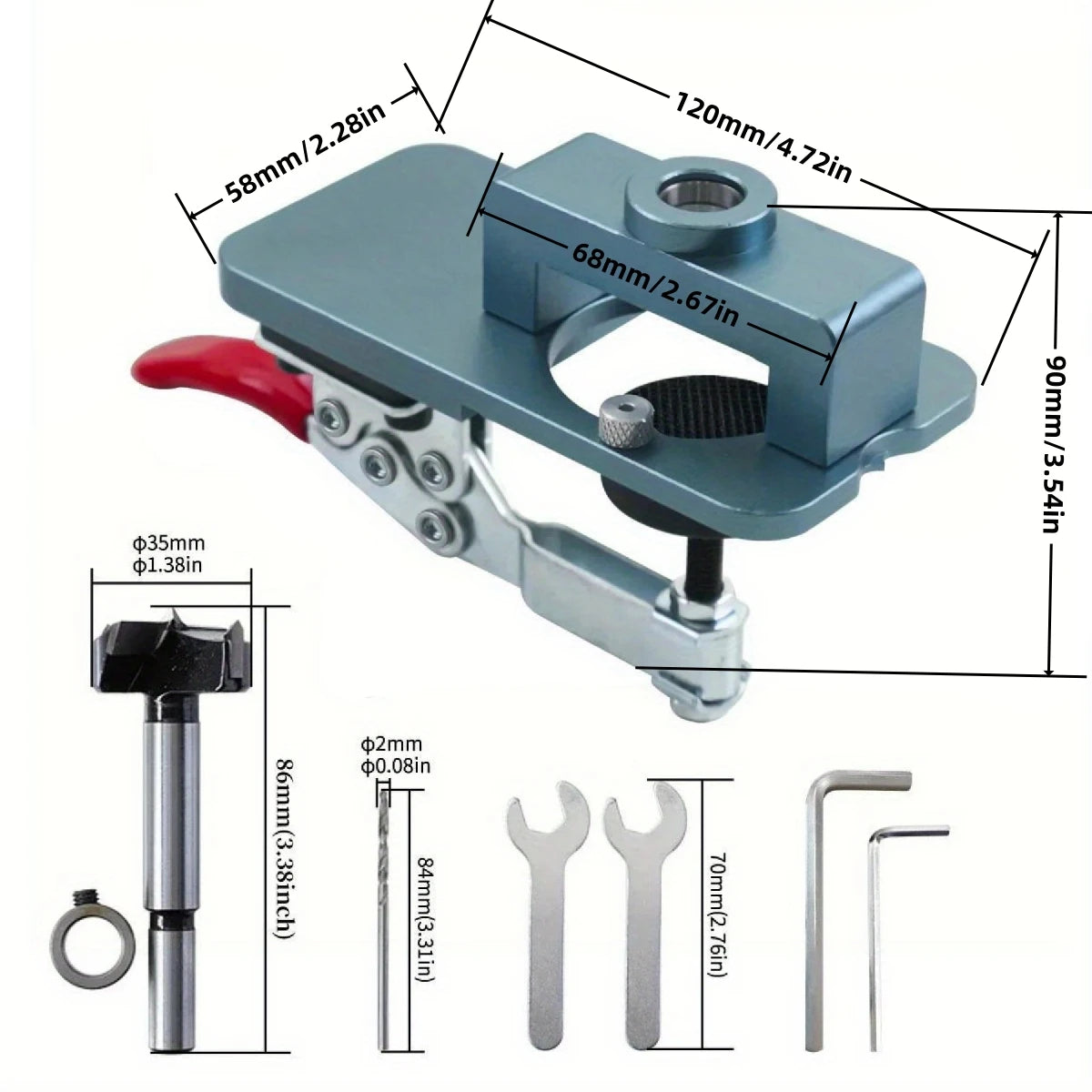 35mm Hinge Drilling Jig with Forstner Bit for Woodworking - image 13
