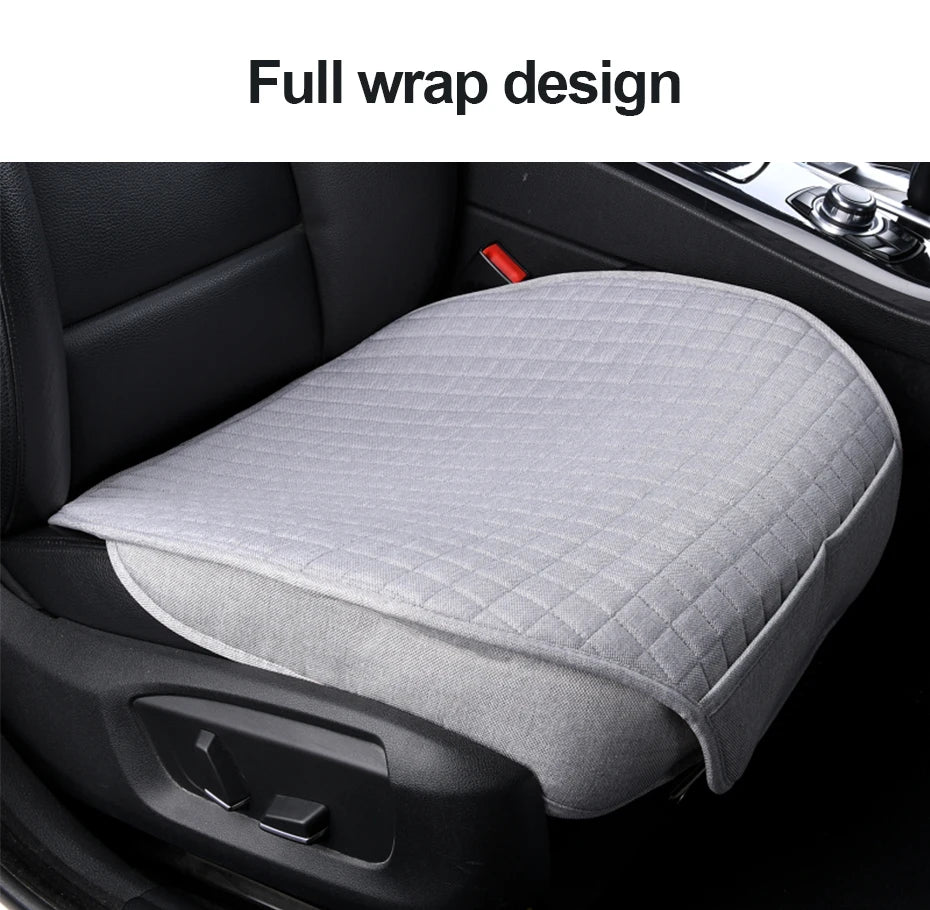 Breathable Flax Car Seat Cushions, Front, Rear and Full Sets