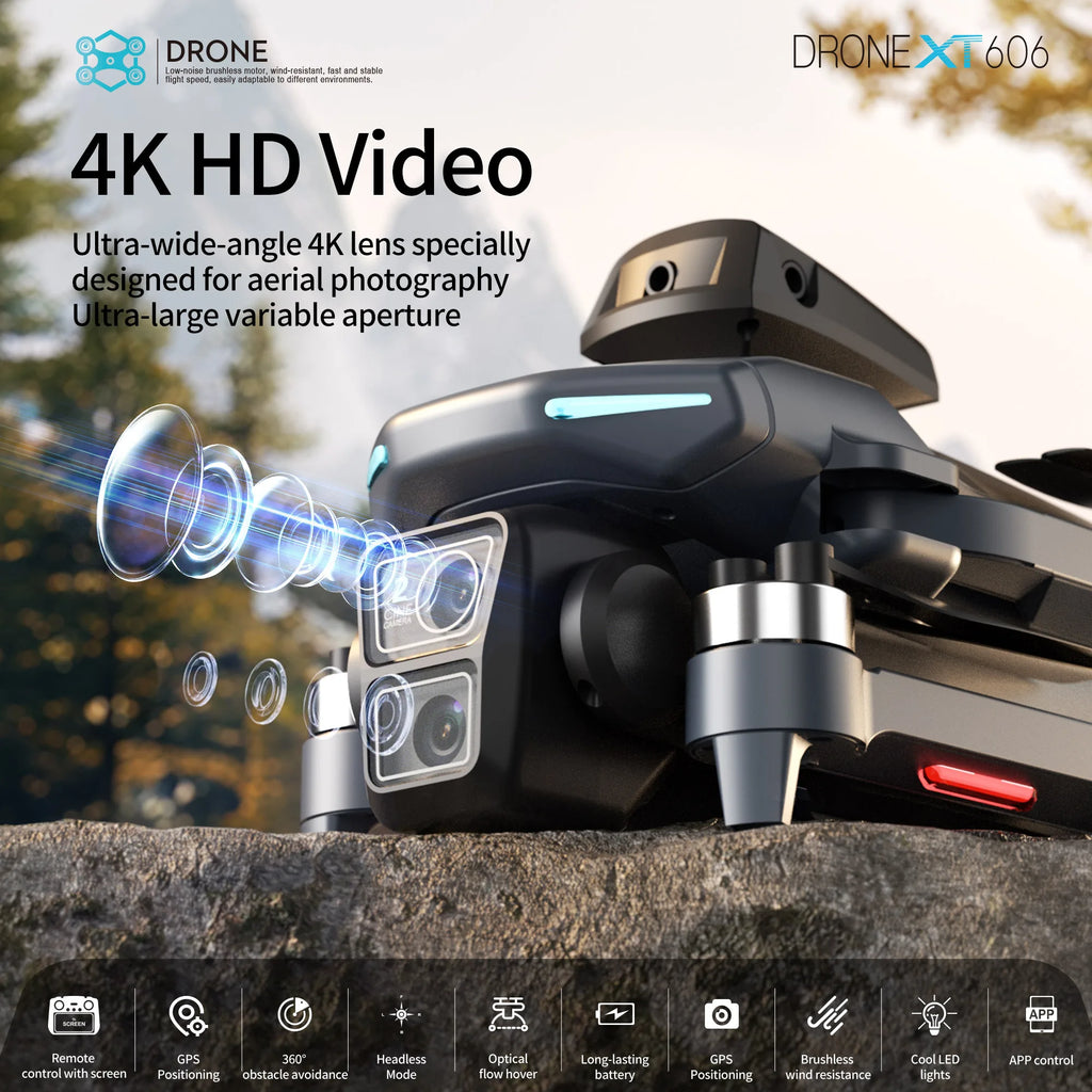Lenovo XT606 4K GPS Drone Dual Camera 3-Axis Gimbal Brushless - image 2