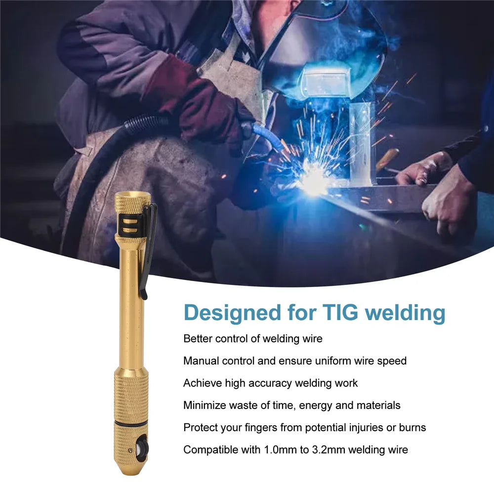 Welding Wire Process Pen TIG Welding Wire Feed Pen Aluminum Alloy Comfortable Handle Finger Feeder Welding Stick Wire Feeder Pen