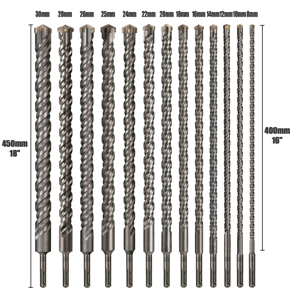 Extended Cross Electric Hammer Drill 110-500mm SDS Plus Through Wall Reinforced Concrete Hard Alloy Four Blade Impact Drill Bit